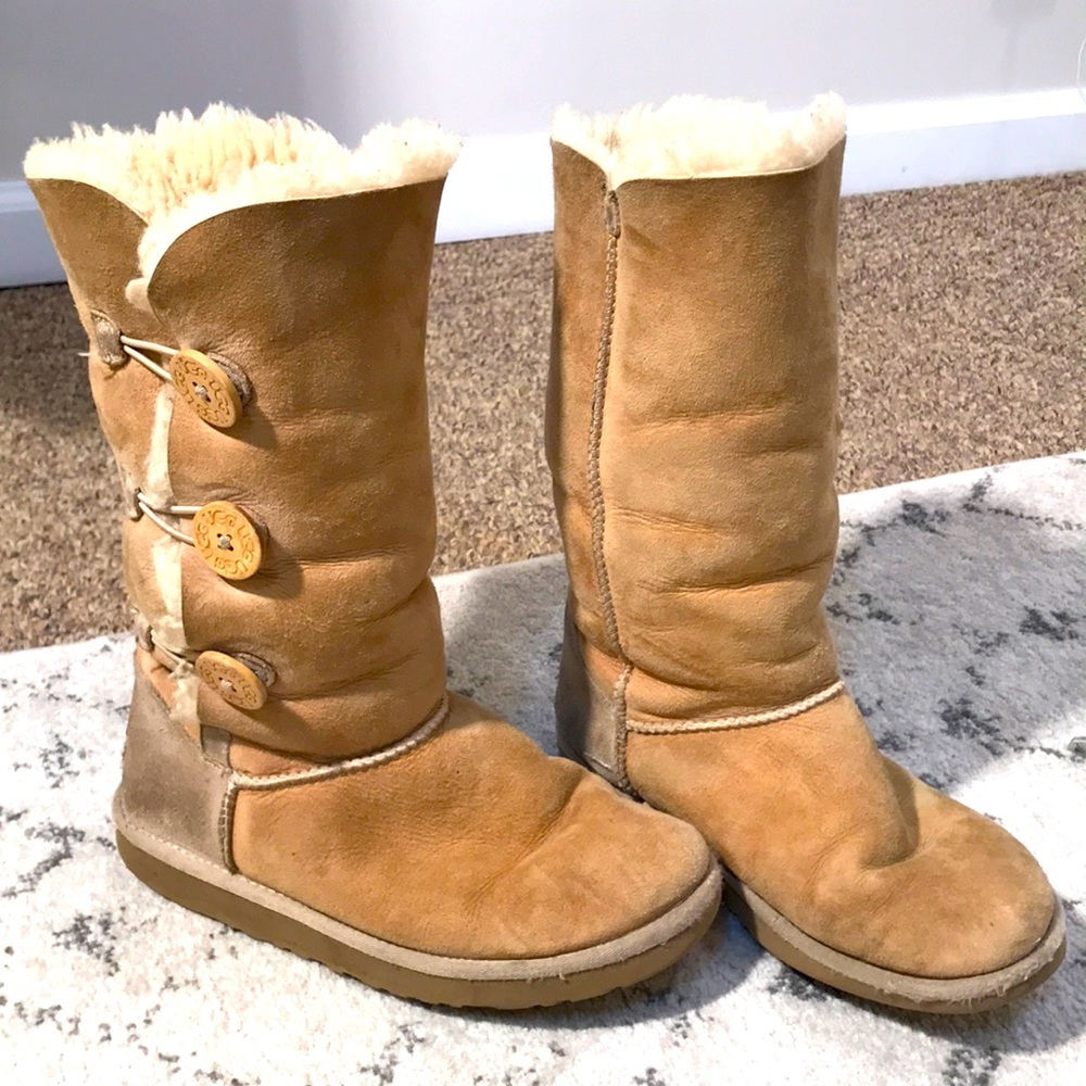 Ugg Tan Three Button Boots Size 7 - image 1